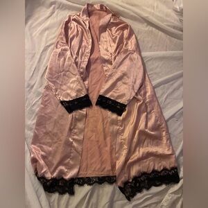Satin with Lace Trim Robe